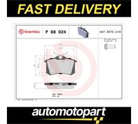 Brake pads P 68 024 BREMBO for RENAULT NISSAN CITROËN OPEL