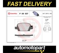 Brake Pads Set fits VAUXHALL TIGRA X04 1.3D Rear 04 to 09 Z13DT Brembo 09200132