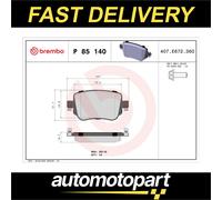 Brake pads P 85 140 BREMBO for AUDI SEAT VW SKODA