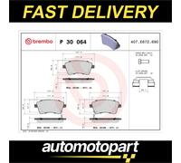 Brembo Brake Pad Set P 30 064 - Front Axle - Fits Kia Venga 2010-2019