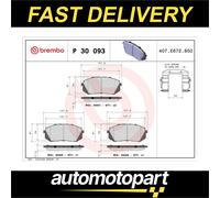BREMBO Brake Pad Set Front Axle Braking Fits Hyundai Kona Sonata Tucson Kia Ceed