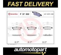 Brake pads P 37 022 BREMBO for JEEP GRAND CHEROKEE IV GRAND CHEROKEE VAN