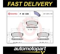 Brake pads P 49 039 BREMBO for MAZDA 6 Hatchback 6 Estate 6 Saloon