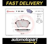 Brake pads P 50 056 BREMBO for MERCEDES-BENZ A-CLASS B-CLASS Sports Tourer