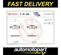 Brake pads P 50 080 BREMBO for MERCEDES-BENZ VW