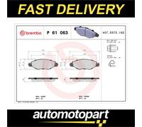 Brake pads P 61 063 BREMBO for CITROËN PEUGEOT