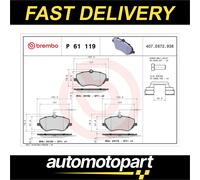 Brembo Brake Pad Set P 61 119 - Front Axle - Fits Citroën, Peugeot, Ford