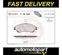 Brake pads P 79 032 BREMBO for SUZUKI SX4 S-CROSS VITARA S-CROSS