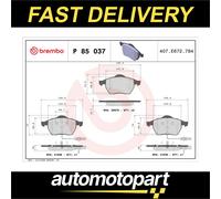 Brembo Brake Pad Set Front With Anti-Squeak Plate Fits Audi A4 A6 VW Passat