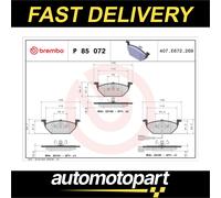 Brake pads P 85 072 BREMBO for SEAT VW SKODA AUDI