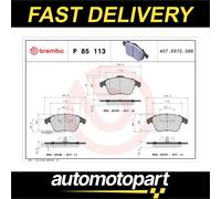 Brembo Brake Pad Set P 85 113X - Front Axle - Fits Audi A4/A5