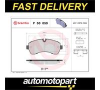 Brake Pads Set fits MERCEDES SPRINTER 906 2.1D Front 2006 on Brembo 0044206820
