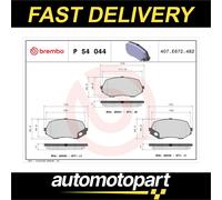 Brembo Brake Pad Set P 54 044 - Front Disc Pads for Mitsubishi Canter - Set of 4
