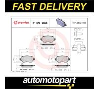 Brake pads P 59 038 BREMBO for OPEL KIA CHEVROLET LADA