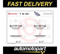 P06025 Rear Brake Pad Set 4x Pads Prepared For Wear Indicator Braking By Brembo