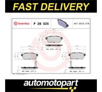 Brake pads P 28 025 BREMBO for HONDA CIVIC del Sol Mk III CIVIC MK V Hatchback