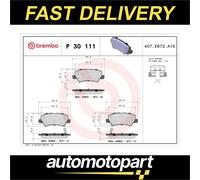Brembo P 30 111 Disc Brake Brake Pad Set Rear PRIME LINE Fits Kia Picanto 2 3