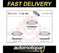 Brake pads P 56 046 BREMBO for NISSAN INFINITI SUZUKI RENAULT