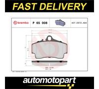 Brake pads P 65 008 BREMBO for PORSCHE BOXSTER 911 911 Convertible 911 Targa