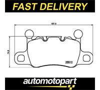 Brembo Brake Pads Set Rear P65038 - Fits Bentley, Porsche 911 - 971698451B