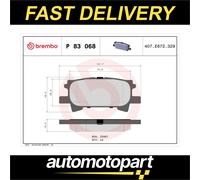 Brembo Brake Pad Set P 83 068 - Rear Disc Brake - Fits Lexus RX, Toyota Harrier
