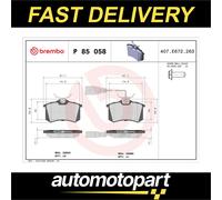BREMBO P 85 058 Brake pad set