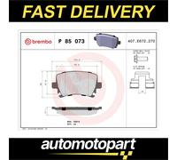 Brake pads P 85 073 BREMBO for VW SKODA AUDI SEAT