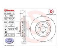 Brembo Front Brake Discs 2 Piece Vented 348mm Pair - 09.C409.13