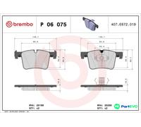 BREMBO Brake pad set P 06 075X prepared for wear warning indicator without accessories BMW: X3, X4, 2 Coupe