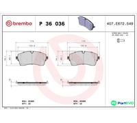 BREMBO P 36 036 Brake pad set