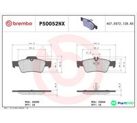 BREMBO DISC BRAKE BRAKE PAD SET P50052NX FOR MERCEDES-BENZ