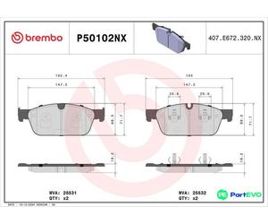 BREMBO DISC BRAKE BRAKE PAD SET P50102NX FOR MERCEDES-BENZ
