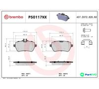 BREMBO DISC BRAKE BRAKE PAD SET P50117NX FOR MERCEDES-BENZ