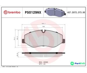 BREMBO DISC BRAKE BRAKE PAD SET P50129NX