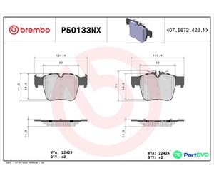 BREMBO DISC BRAKE BRAKE PAD SET P50133NX FOR MERCEDES-BENZ