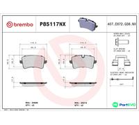 BREMBO DISC BRAKE BRAKE PAD SET P85117NX FOR AUDI