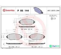 Brake pads P 85 144X BREMBO for AUDI SKODA VW SEAT CUPRA