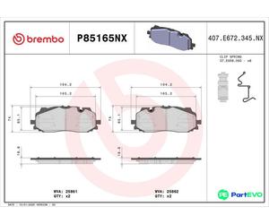 BREMBO DISC BRAKE BRAKE PAD SET P85165NX FOR AUDI VW