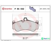 Brembo Brake Pad Set P 65 032 for Porsche and Audi