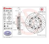BREMBO Drilled and Grooved Floating Brake Disc 09.9313.33