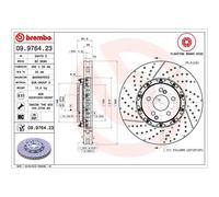 BREMBO Drilled and Grooved Floating Brake Disc 09.9764.23