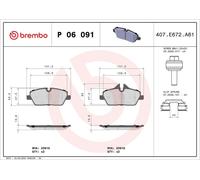 BREMBO P06091 Brake Pad Set Front With Brake Caliper Screws Fits BMW i3