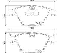 Brembo Front Brake Pad Set fits BMW Z4 Roadster 2009-2016