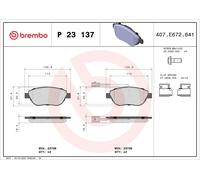 Brembo Front Brake Pad Set fits Fiat 500 / 595 / 695 Opel Combo Vauxhall Combo