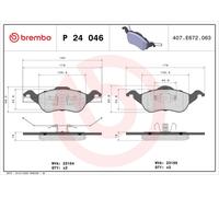 Brembo Front Brake Pad Set fits Ford Focus 1998-2005 1.8 2.0 1.6 P 24 046