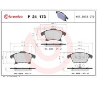Brembo Front Brake Pad Set fits Ford Galaxy Mondeo S-Max 2.0 2.5 1.5 P 24 173
