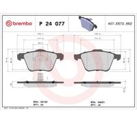 Brembo Brake Pads Front With Anti-Squeak Plate Fits Ford Galaxy S-Max Volvo S60