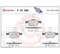 BREMBO P 24 058 Brake pad set