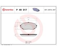 Brembo Front Brake Pad Set fits Isuzu Impulse Mazda MX-5 1.6 P 49 017