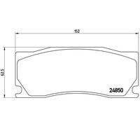 Brembo Brake Pad Set P 36 023 - Front - Alcon System - Anti-Squeak Plate - Fits Jaguar XK - Set of 4